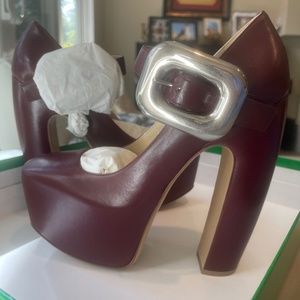 Lambskin Mary Jane Platform Pumps